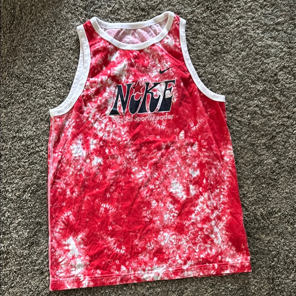 Nike Red Tie-Dye Tank Top 4th of July